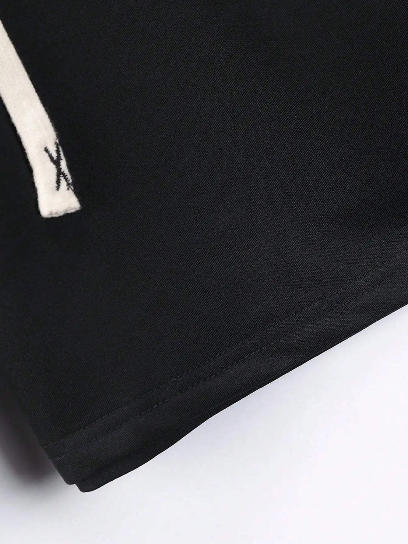 Men's Black Polo Shirt And Shorts Set Casual Summer Sportswear Short Sleeve Drawstring Waist